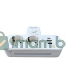 Щепсел 2500W с 2 гнезда, 2 x USB, 1 x USB-C FastCharge 20W